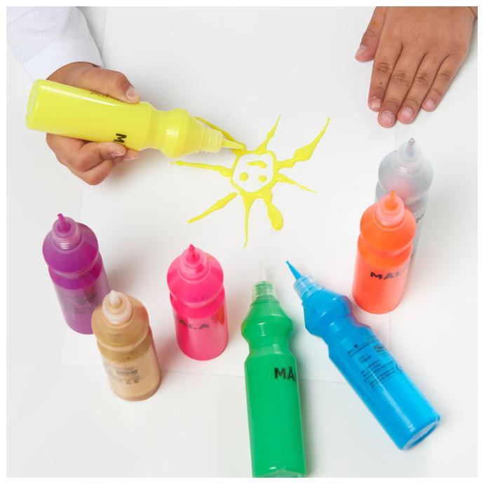 Mainan Anak - Ikea Mala Cat Neon Gliter Aneka Warna Colour Paint 640Ml Promo Produk Terkini