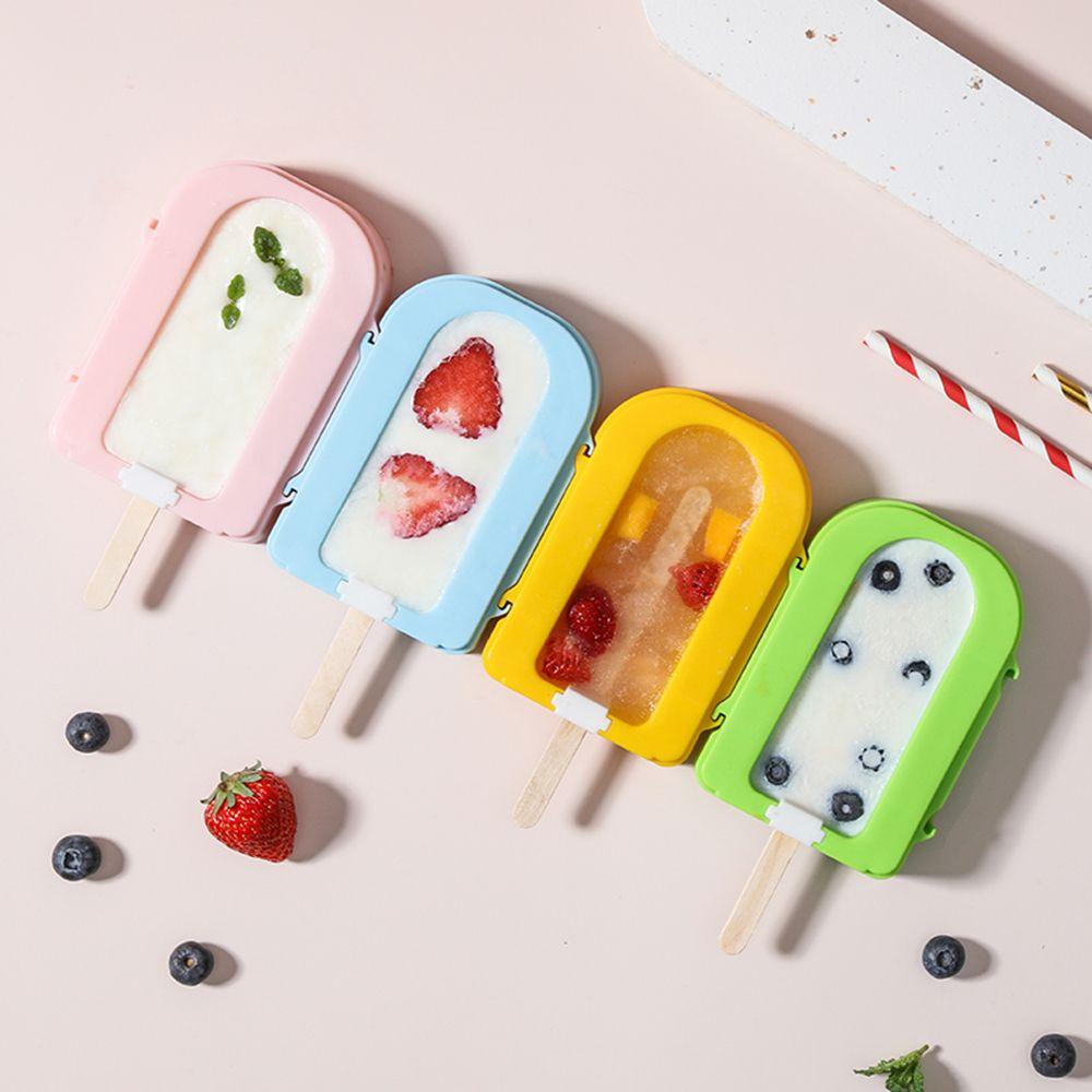 Solighter Ice Pop Maker 1per2per4 Sel Taman Rumah Nampan Coklat DIY Alat Kue Cetakan Es Loli Buatan Sendiri