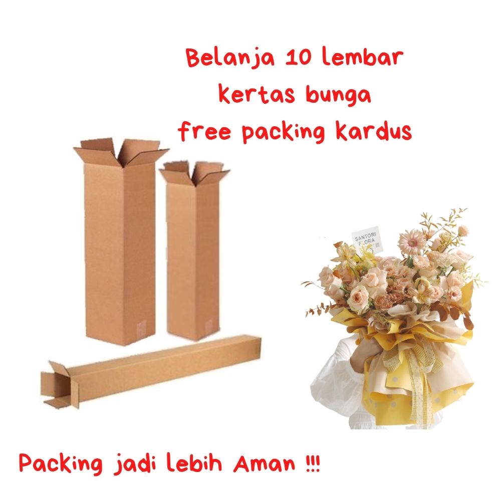 MoonLand FLOWER WRAPPING GOLD LINE COLOR (ECER) TRANSPARENT CELLOPHANE KERTAS BUKET BUNGA HAND BOUQUET