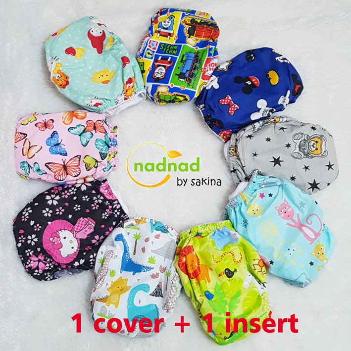 POPOK KAIN BAYI CLODI BERKANCING CLOTH DIAPER NADNAD BY SAKINA COVER CUCI ULANG MURAH