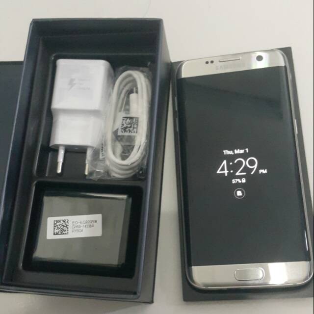 Samsung S7 Edge 32GB Silver 1 sim mulus lengkap aman normal Ori