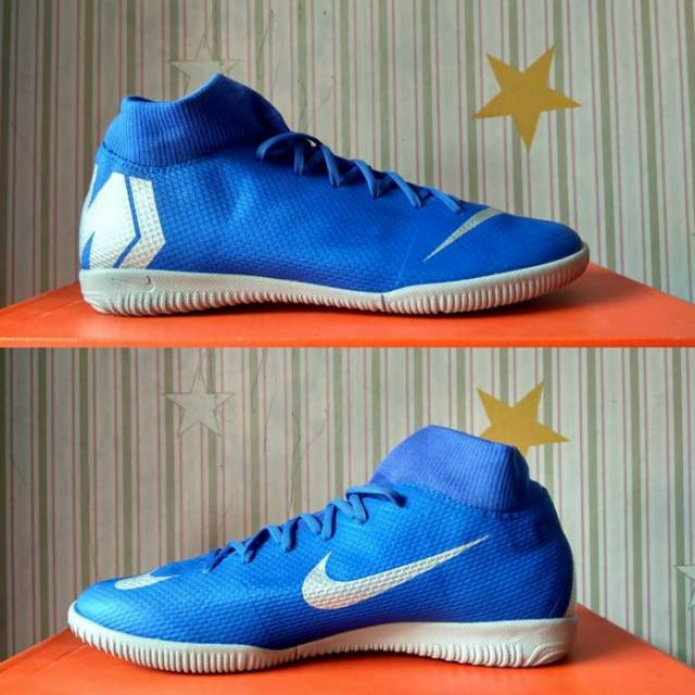 Sepatu futsal Nike mercurial superfly VI academy racer blue AH7369 400 original replace box