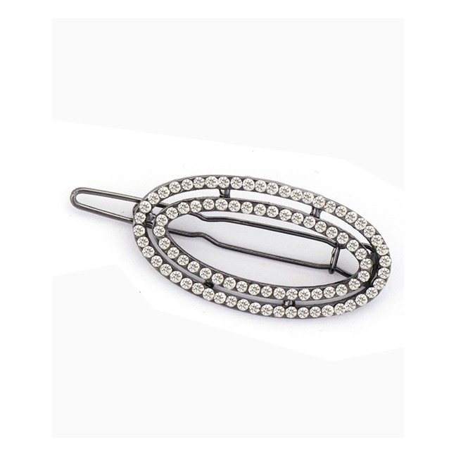 LRC Jepit Rambut Fashion Alloy Diamond Oval Hair Clip F42576