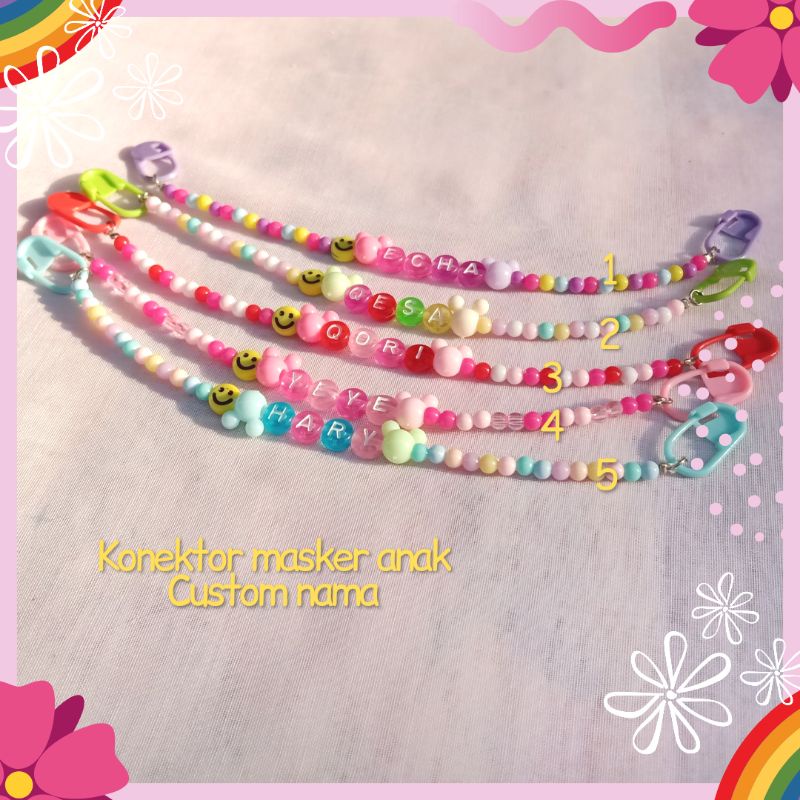 Gelang/Konektor Masker Anak Custom Nama