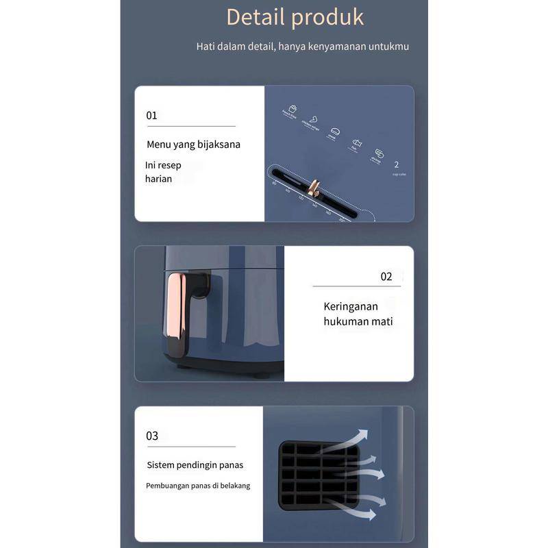 4.5L Modis kapasitas besar all-in-one penggorengan listrik multi-fungsi non-jelaga Air Fryers