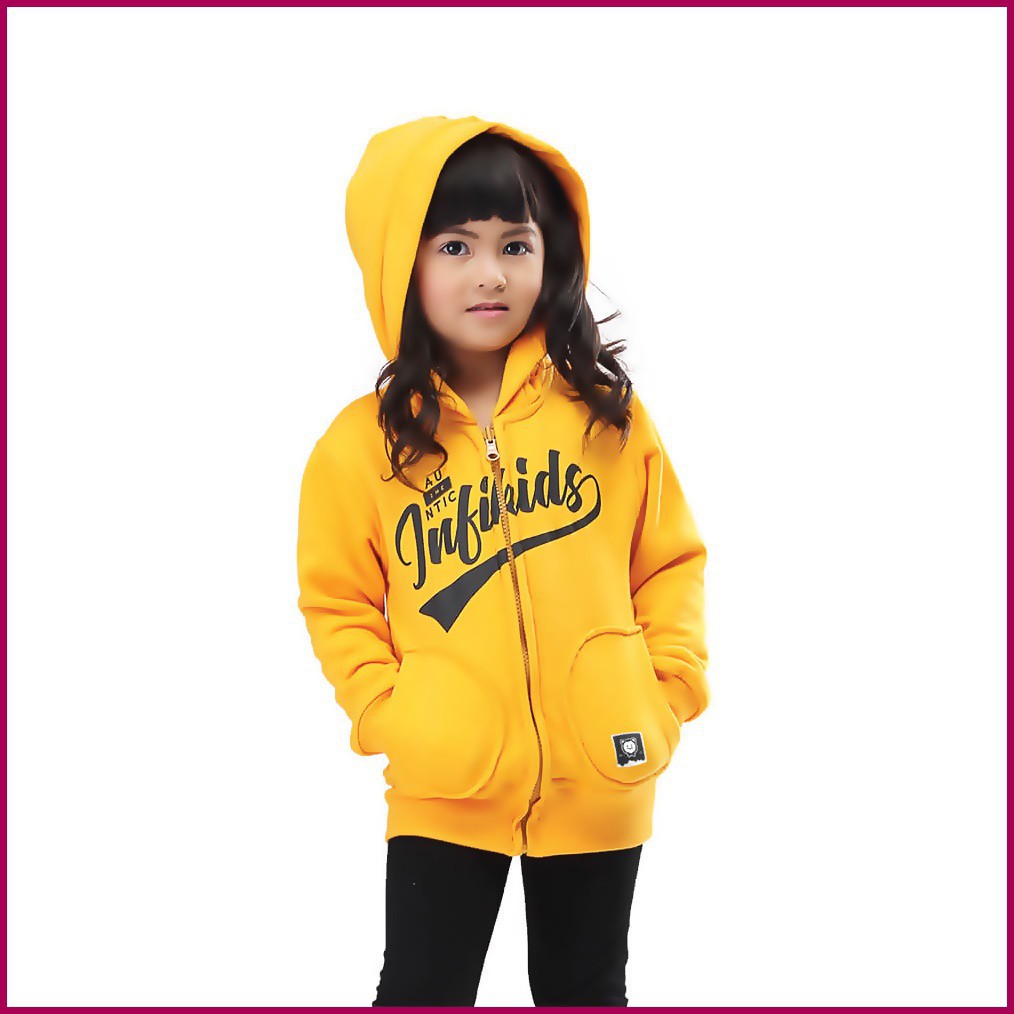 🔥BEST PRICE🔥 Jaket Hoodie Anak Perempuan Kuning Yellow Cantik Usia Umur 5 6 7 8 9 10 11 12 tahun