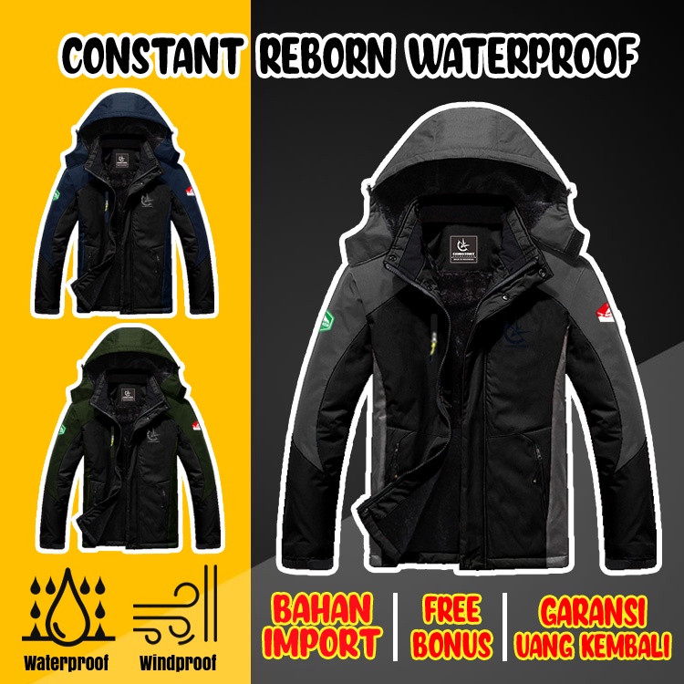 Jaket Gunung Outdoor Touring Motor Waterproof Pria Bahan Tebal Import