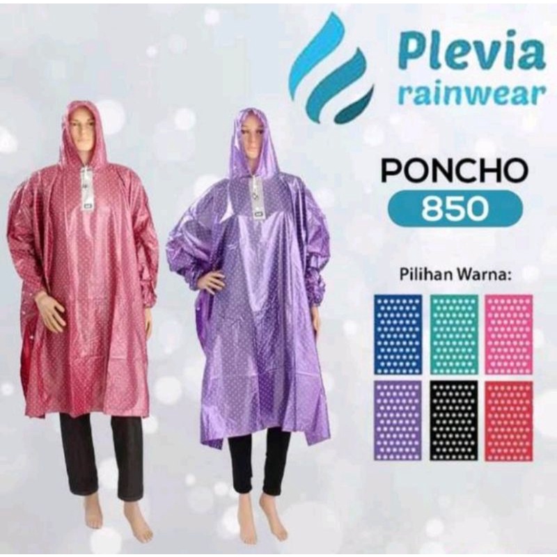 Jas Hujan Poncho Lengan Polkadot Plevia 850