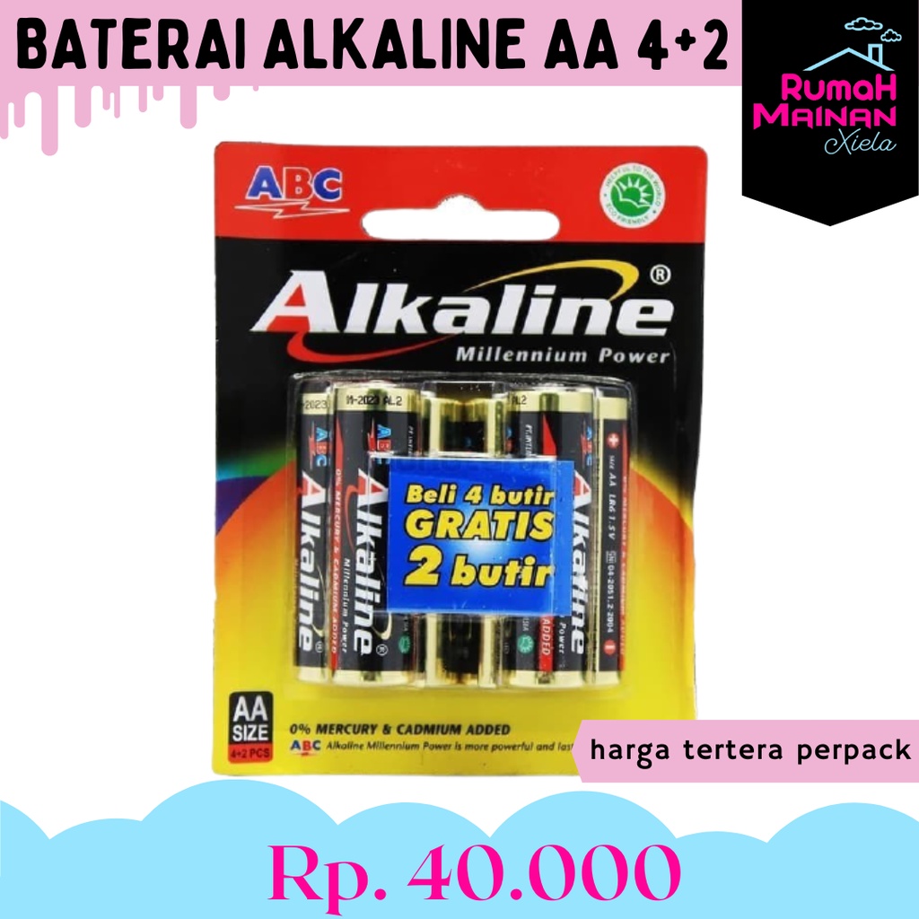 BATERAI ALKALINE AA 4+2 - BATERAI BATTERY ABC ALKALINE A2 - 1758