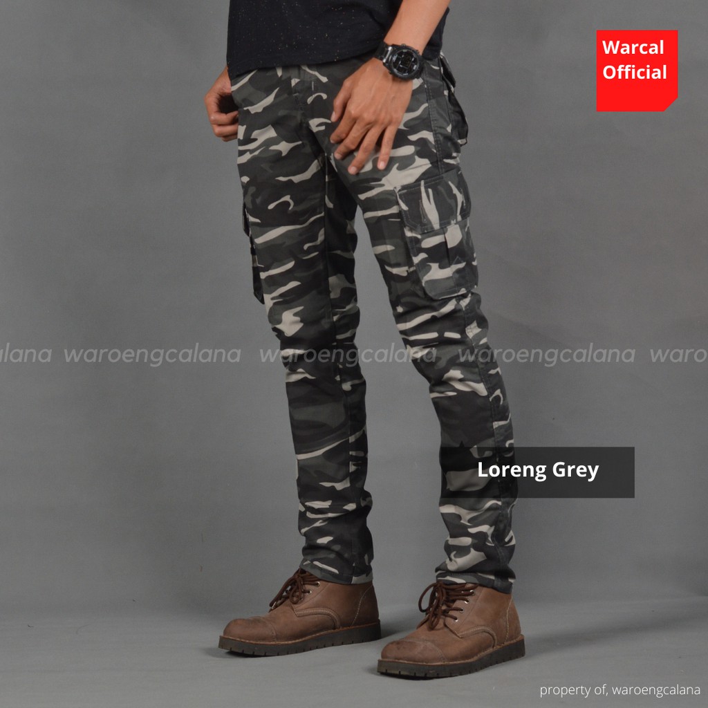 In One Cargo Panjang Loreng Grey