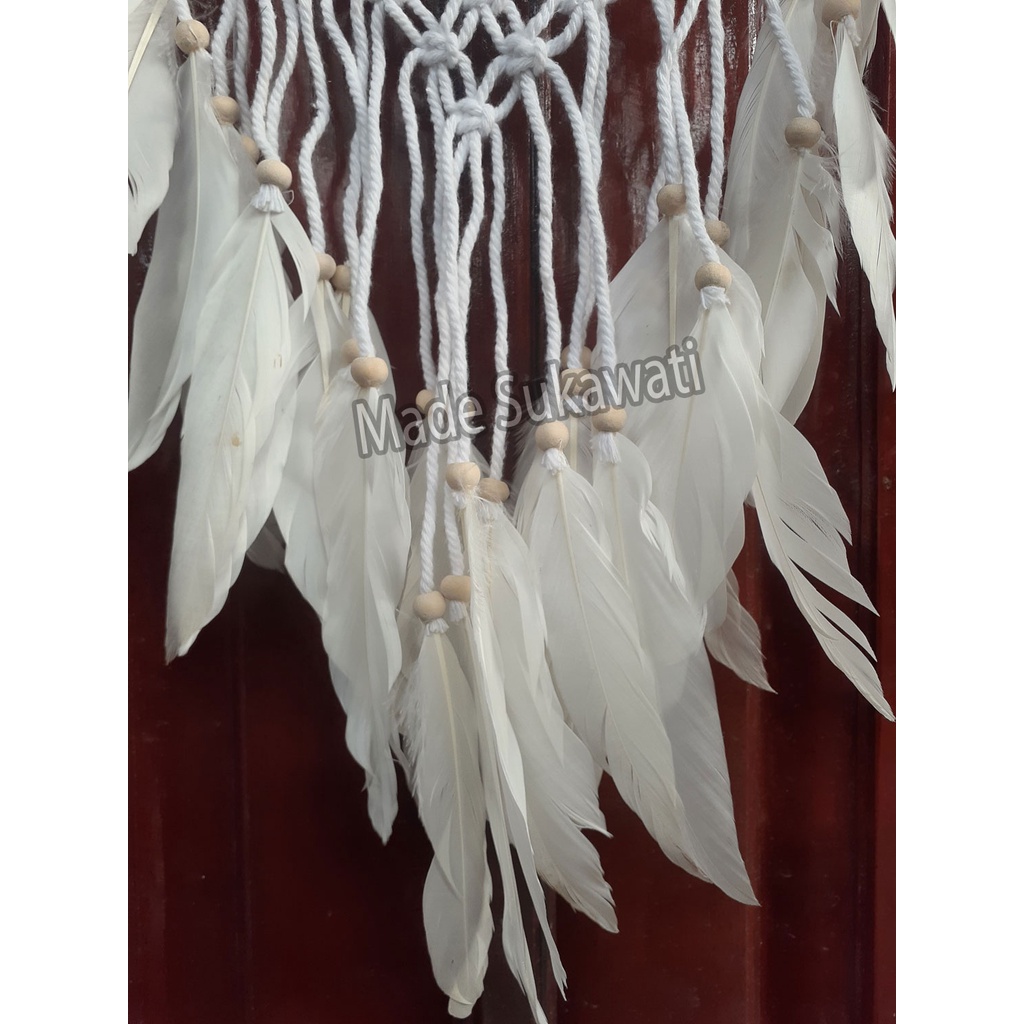 Dream catcher jaring rajut lingkar lilit rotan 22cm gantungan dekorasi