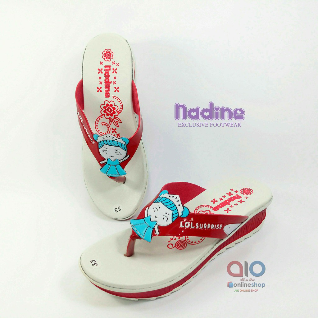 Nadine Sandal Jepit Anak Wedges 31 - 35 LOL Hak 3 Cm Perempuan Casual Fashion N03