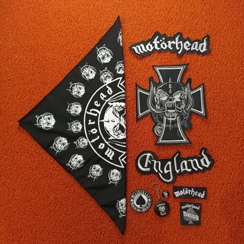 BACKPATCH DAN SLAYER BANDANA MOTORHEAD SATU SET BEST QUALITY TERLARIS TERMURAH ( 1 PAKET )
