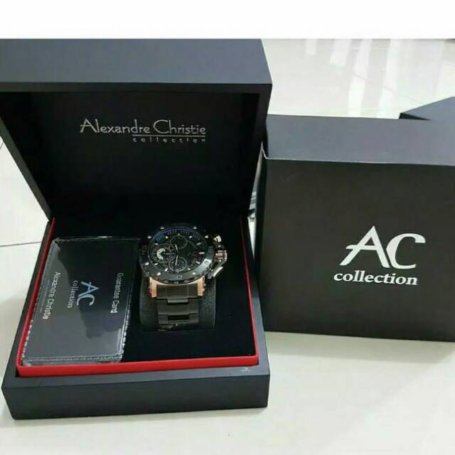 JAM TANGAN PRIA ALEXANDRE CHRISTIE COLLECTION BLACK GOLD AC9205 ORIGINAL