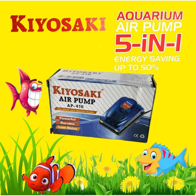 AIR PUMP KIYOSAKI 350/410 AERATOR AQUARIUM 2 OUTPUT