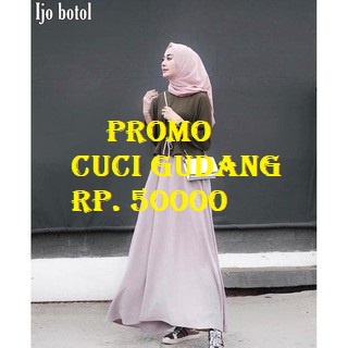 BINA DRESS Bahan Mosscrepe Pakaina Wanita Gamis Panjang Terusan Gamis Wanita Dress Mulim Terbaru