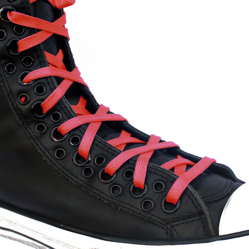 MR Shoelaces FT42 Scarlet - Tali Sepatu Lilin 6-7mm Gepeng Flat Pipih (Waxed Laces) 125cm