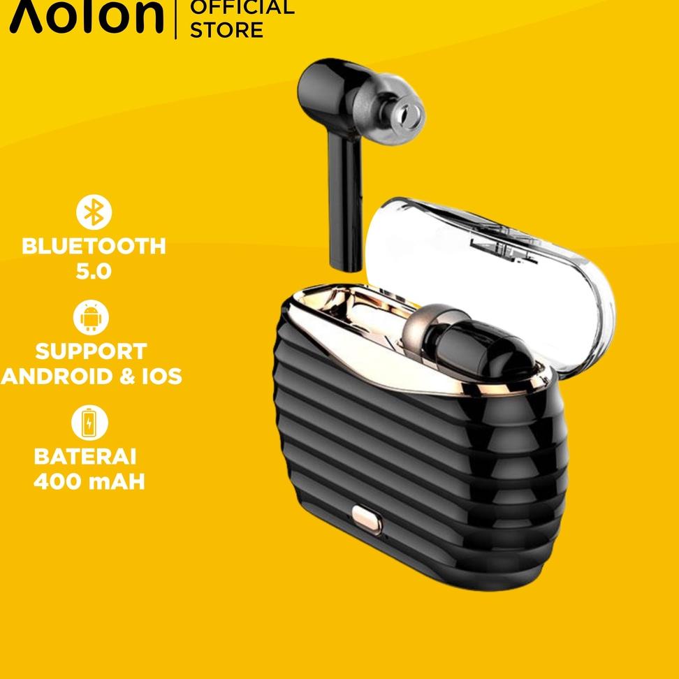 (D4G8) ✔ Aolon Earphone TWS V16 Bluetooth Wireless 5.0 //Paling@popular