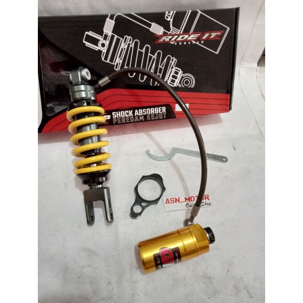 Monoshock tabung pisah Fleksibel Vixion New, R15 new  RIDE IT GP 103 Gold Series Black Series