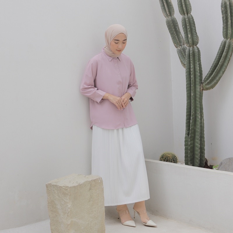 Bianca Top B2316 - SONIA / Kemeja Wanita Chiffon Premium Korea / Kemeja Wanita Sifon Lengan Panjang / Kemeja Wanita Premium / Basic sifon kemeja wanita BEST SELLER-3