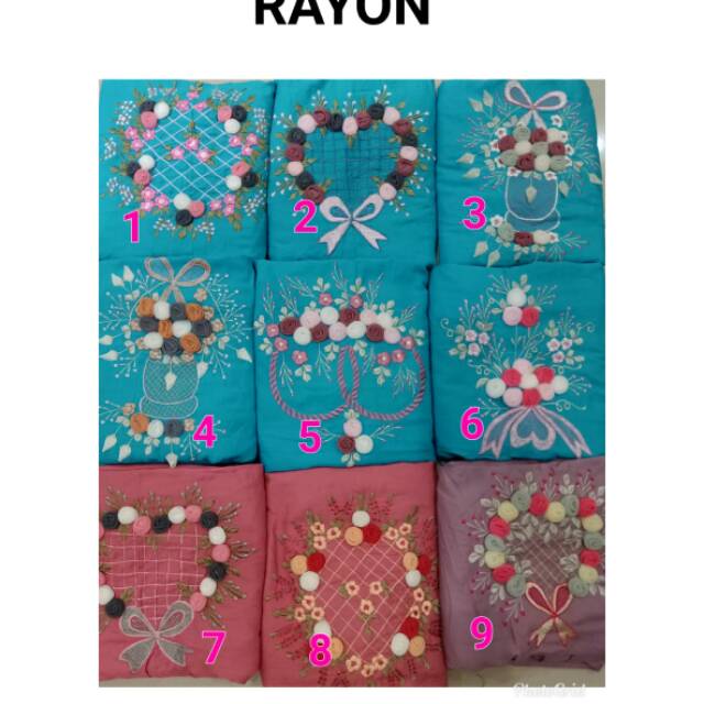 Mukena Rayon bordir bunga tile