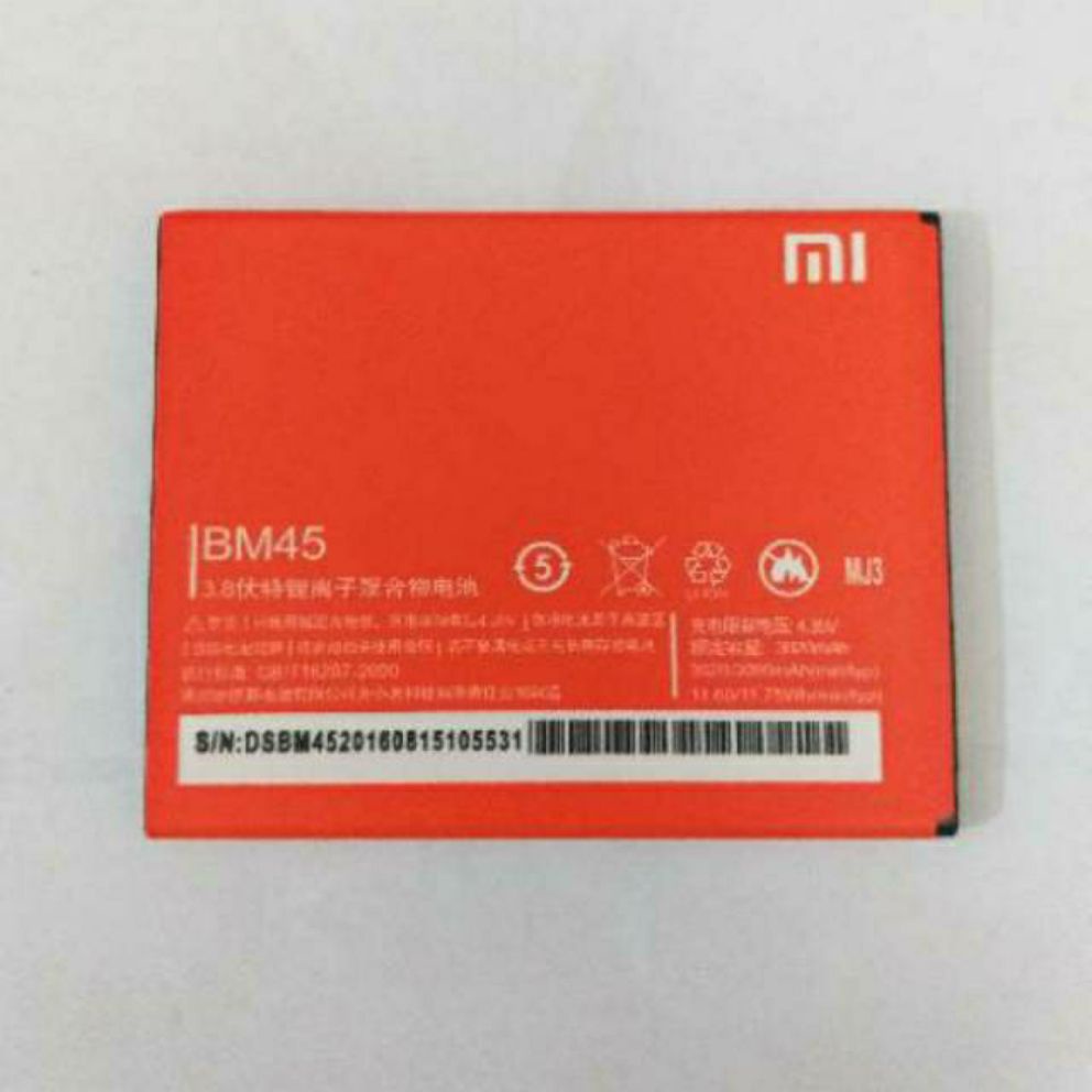 Batre Battery Baterai Xiaomi Redmi Note 2 BM45  Battery Xiomi Redmi Note 2 BM 45 Original