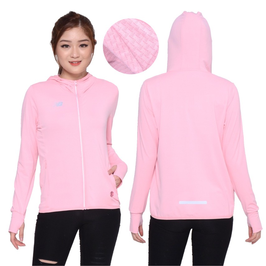 Jaket mesh hoodie UV protection, jaket olahraga running gym sepeda JPS NB Women