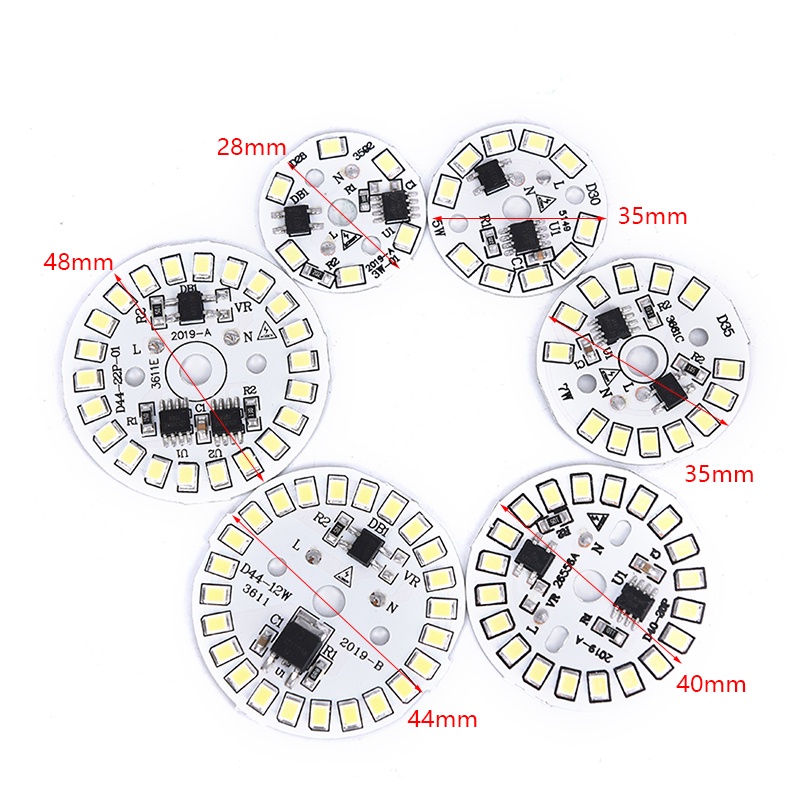 {LUCKID}LED Bulb Patch Lamp SMD Plate Circular Module Light Source Plate For Bulb Light