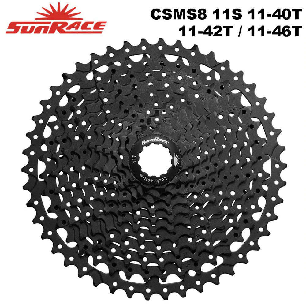 Import SunRace CSMS8 Bicycle Cassette 11 speed 11-40T / 11-42T / 11-46T , 11S MTB Bike Freewheel