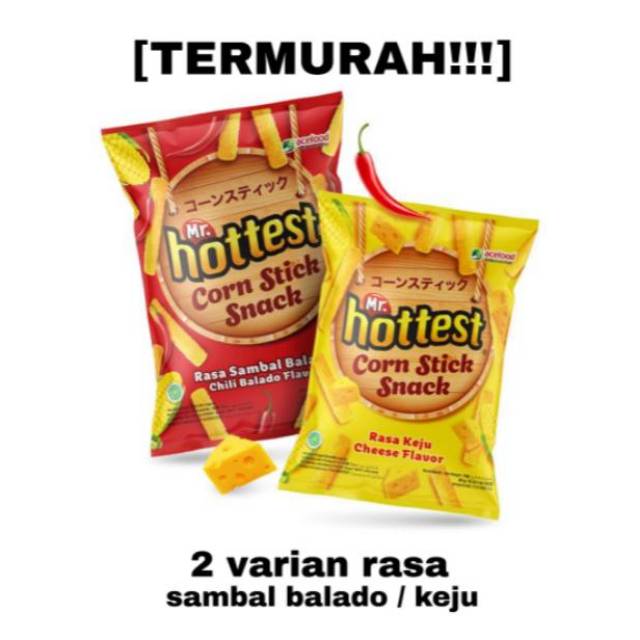 Mr Hottest Stik Jagung 60gr Rasa Sambal Balado / Keju
