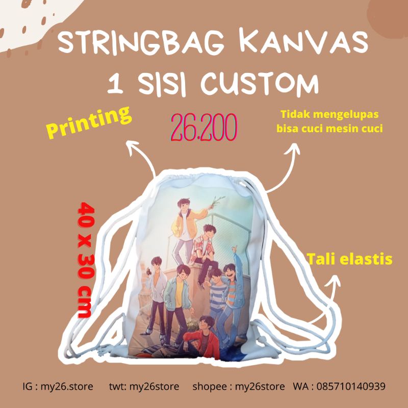 

STRINGBAG KANVAS CUSTOM MURAH