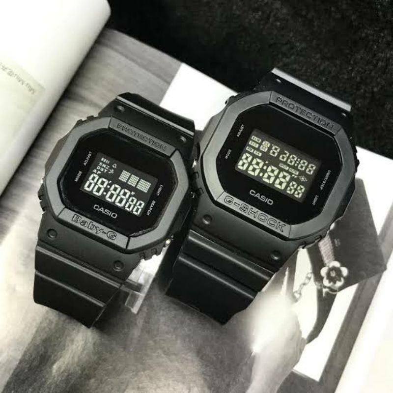 Jam Tangan Couple Merk G-Shock&Baby-G Original Bm Baterai Free Box Set