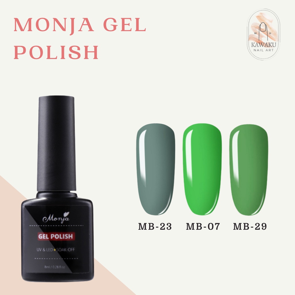 Monja 8 ML 30 Colors Plastic Bottle Pure Color UV LED Nail Gel Polish