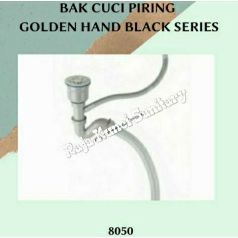 Paket Lengkap Kitchen Sink 8050 Hitam/Black Onan Golden Hand/Bak Cuci Piring 8050 Stainless Black