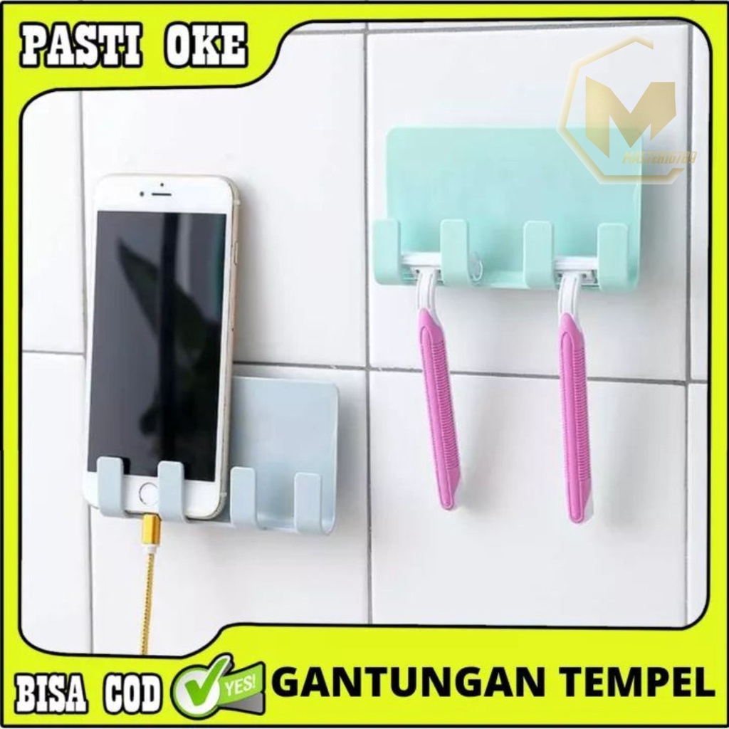 RT108 gantungan hook tempel dapur kamar mandi charger hp 4 kait serbaguna MA3060