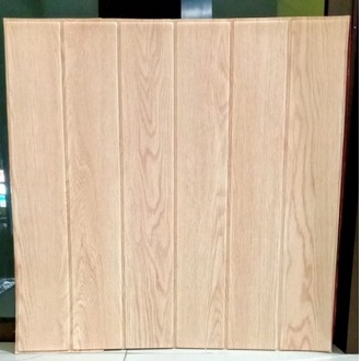 (Wallpaper Bandung) Wallfoam Kayu 70 x 70 cm Tebal 6 mm / foam Kayu Cream / Foam Motif Kayu / Kayu / Stiker Foam / Foam 3d-PEACH  / Cream Muda