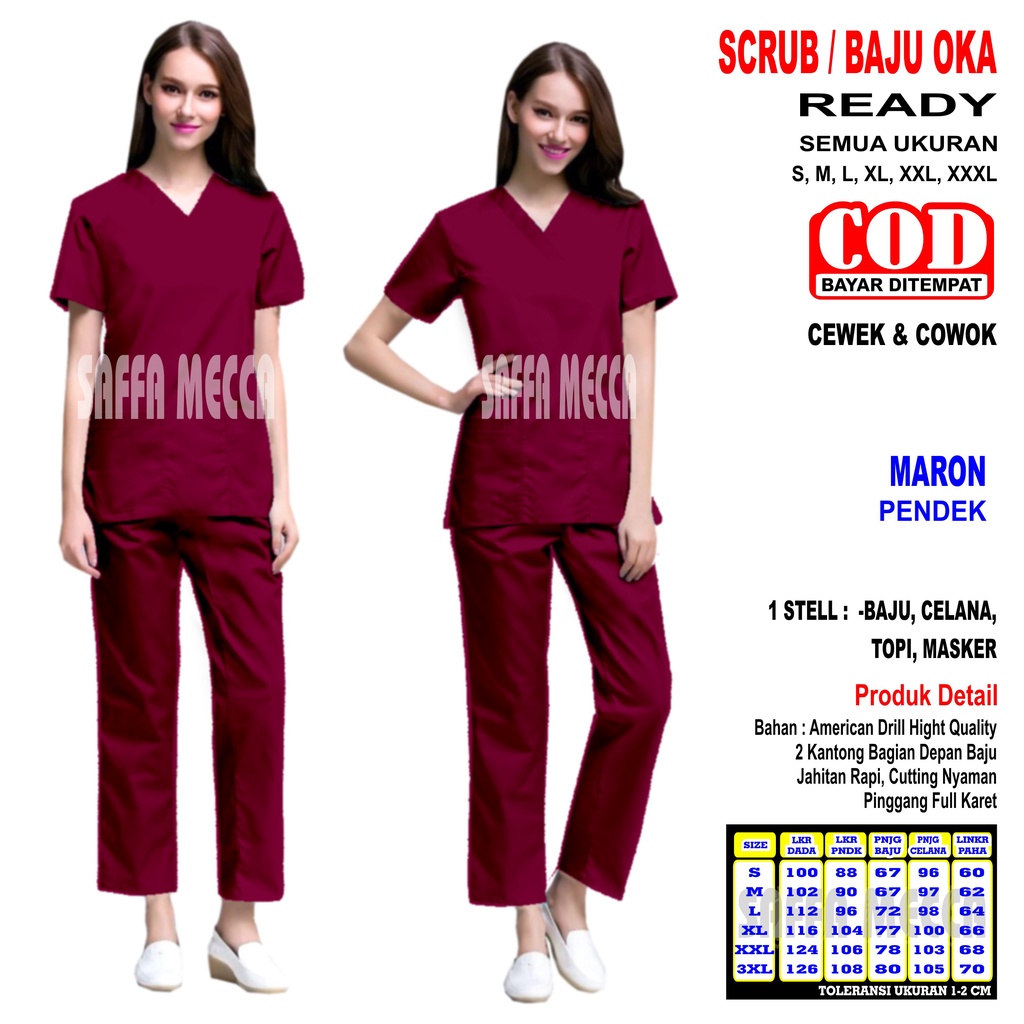 Baju OK   Baju OK Lengan Pendek Terbaru  Baju OKA   Scrub Perawat Lengan Pendek   Baju OKA Lengan Pendek Terbaru / Baju OK / Baju OKA / Scrub Perawat Lengan Pendek / Baju Jaga Lengan Pendek Pria &amp; Wanita Terbaru