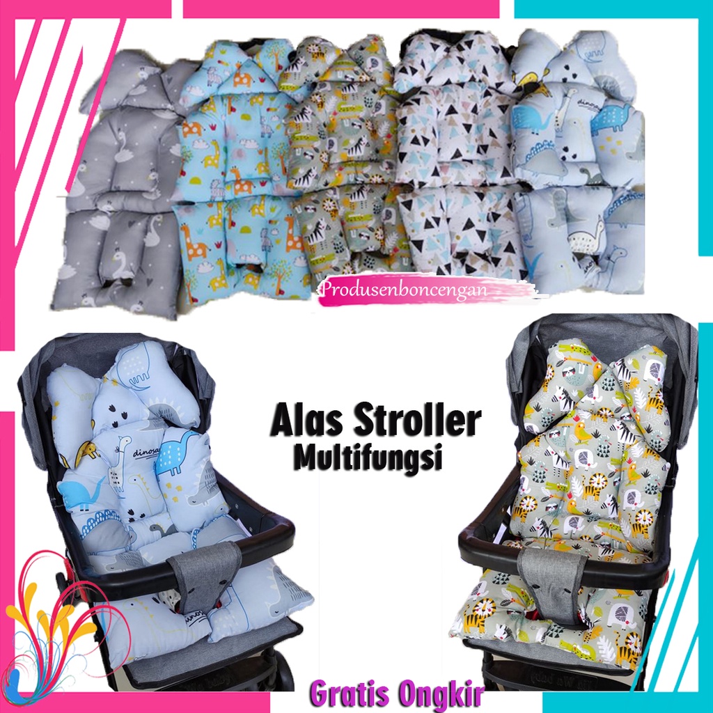 ALAS STROLLER BAYI CAR SEAT BOUNCER 5 LUBANG / SEAT PADDING BABY / ALAS KURSI MAKAN