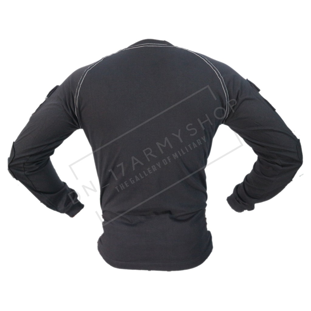 Kaos Tactical Panjang Hitam Katun Combed