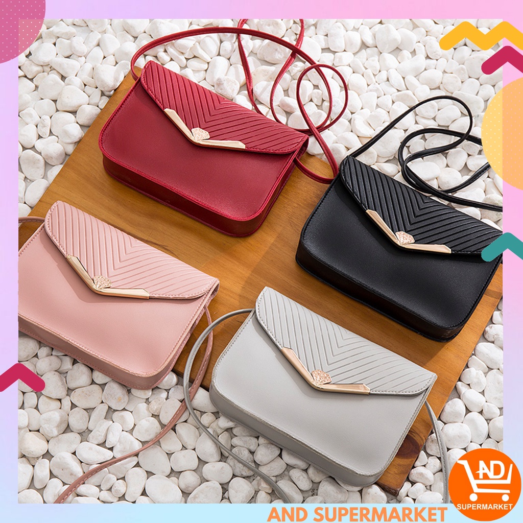 AND COD Tas Selempang Wanita Tas Slempang Wanita Korea PU Leather Multifungsi Murah Hits T43