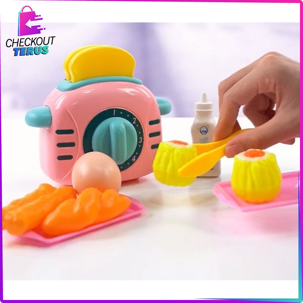 CT M153 Mainan Anak Alat Pemanggang Roti Pretend Play Bread Maker Mainan Edukasi Anak Toaster Pemanggang Roti Mainan