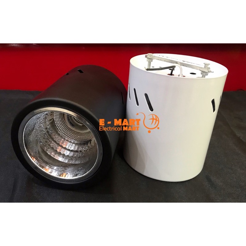 Downlight OB Bulat 3,5” Putih Hitam / Kap Lampu tempel