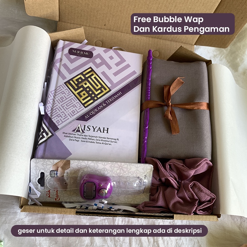 Jual Hampers / Gift Box / Kado Muslimah Cewek Hijab Al-Quran Murah