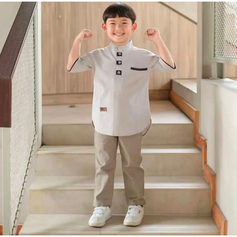 Pakaian Baju Kemeja Muslim Koko Kurta Anak Anak Laki Laki Cowok Rysya Premium Usia 2 3 4 5 6 7 8 Tahun