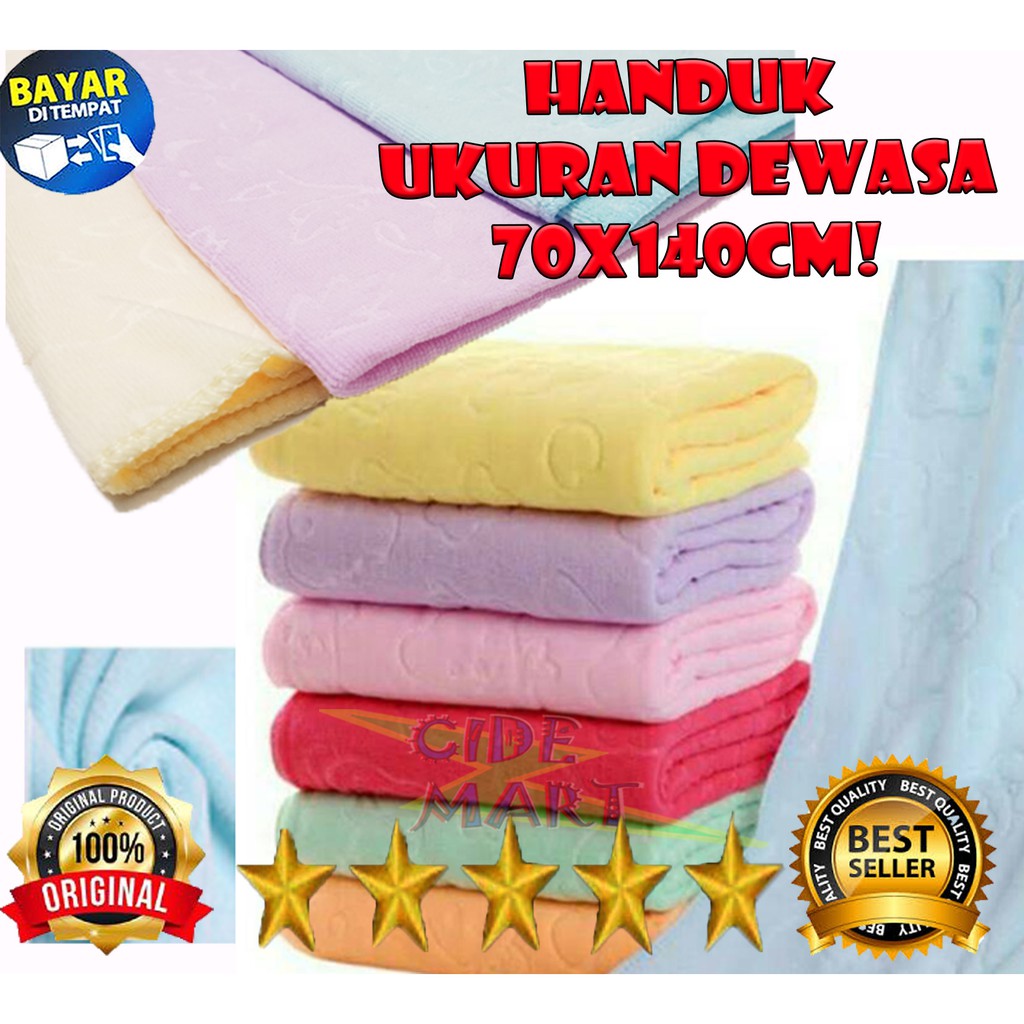 [BISA COD] HANDUK BESAR MICROFIBER POLOS UKURAN BESAR 70 X 140 / HANDUK MANDI LEMBUT / HANDUK DEWASA