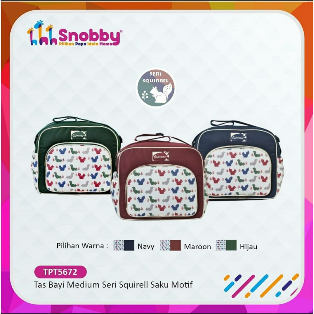 Snobby Tas Bayi Medium Saku Motif Print Squirrel Series - TPT 5672