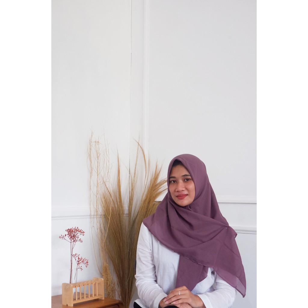 50 warna BELLA SQUARE JILBAB SEGI EMPAT POLLYCOTTON-Bella taro