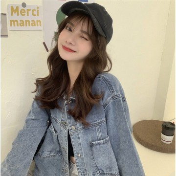 [Diskon khusus] Versi Korea dari jaket denim kasual all-match model baru yang longgar