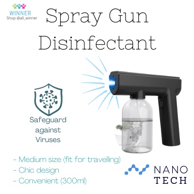 Spray Gun Disinfektan Medium 300 ml Nano Technology Disinfectant spray Travelling size  2.5m Tembakan Sterilizer UV Gun Atomizer Blue ray Nano Anti Virus READY UV Nano Gun Desinfeksi Permukaan Udara Baju Uang Mobil Kamar