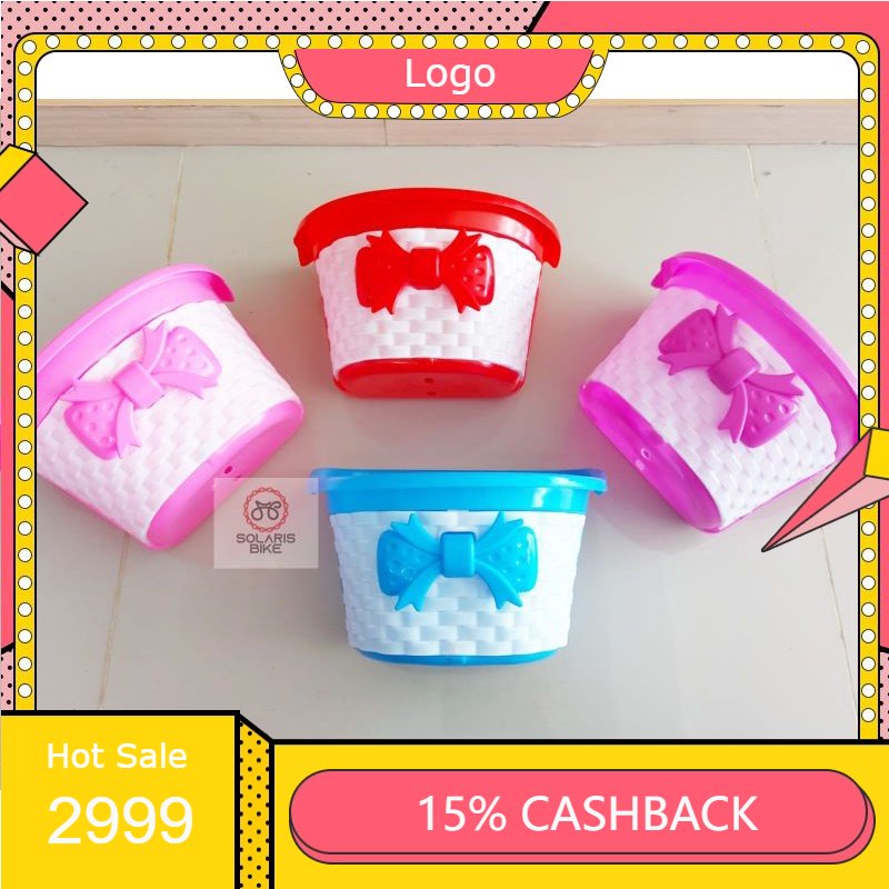 Keranjang Plastik Warna Anak Sepeda 12 16